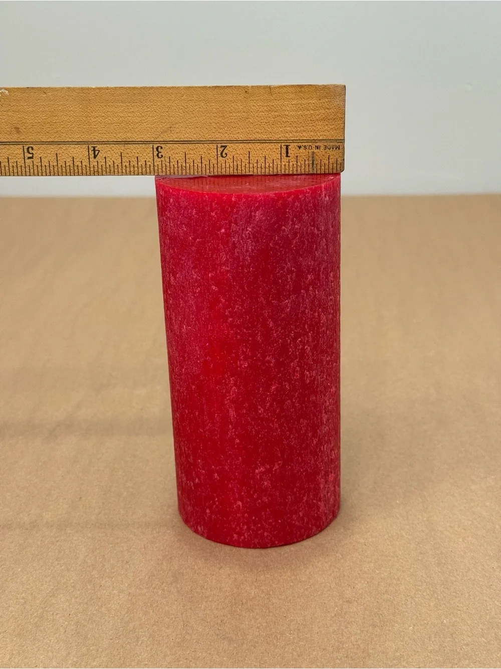 Root Timberline Red Pillar Candle 3x6 Unscented Beeswax Clean Burning USA Rustic